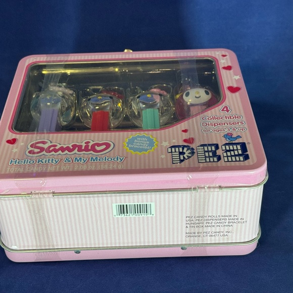 Hello Kitty & My Melody Pez, Sanrio, metal lunchbox style container New/unopened - Picture 15 of 15